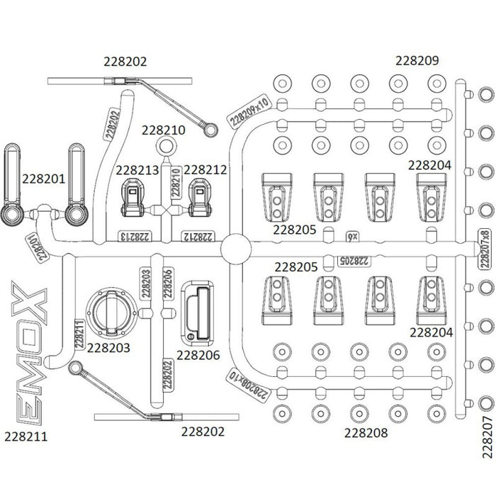 Cross RC Body Accessories Parts (Bag P) for EMO X 1/8