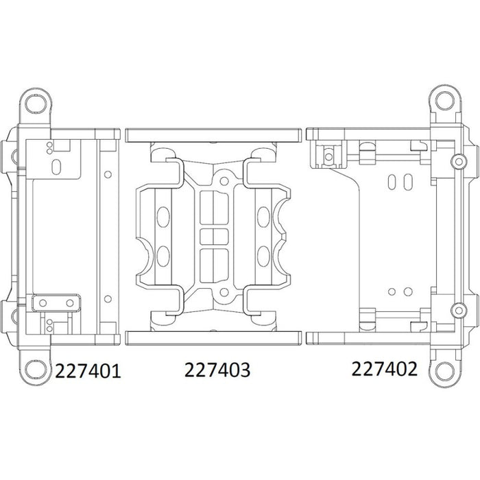 Cross RC F/R Bumper Mount & Gearbox Mount for EMO X 1/8