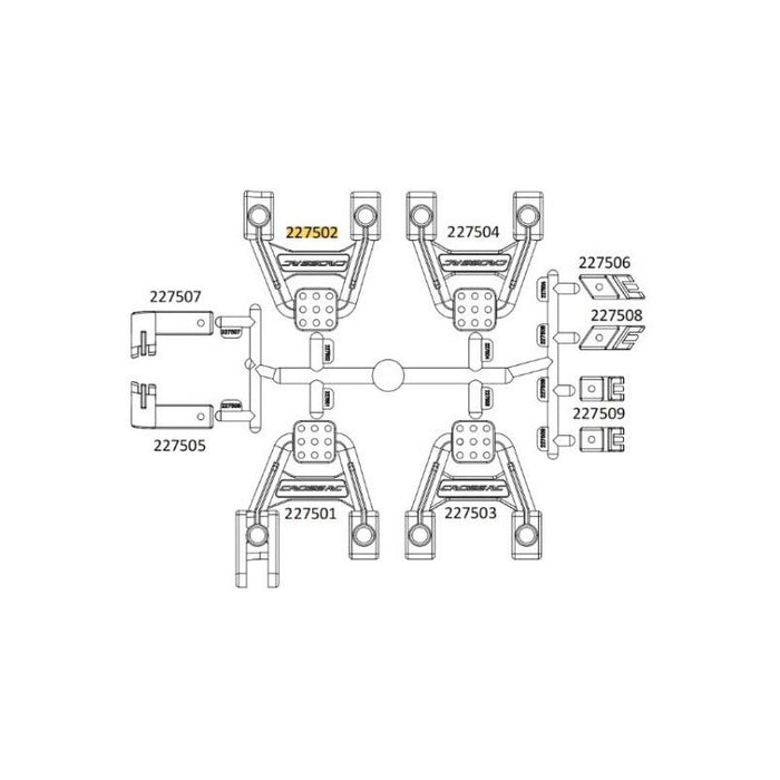 Cross RC Shock Tower and Chassis Bracket (Bag L) for EMO X 1/8
