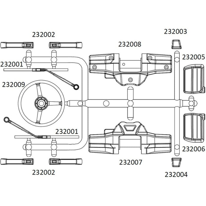 Cross RC Body Trim, Dummy Winch, Steering Wheel, Wipers for EMO X2 1/8