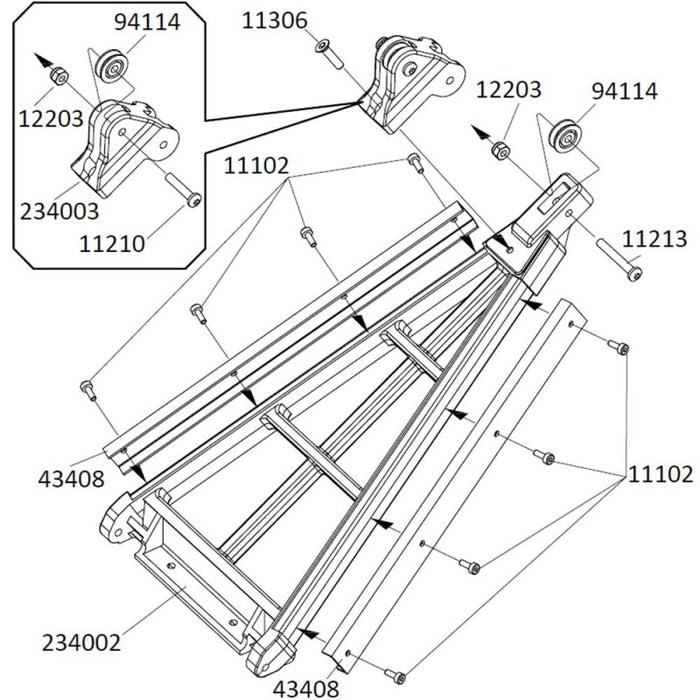 Cross RC Lifting Arm Parts for EMO X3 1/8