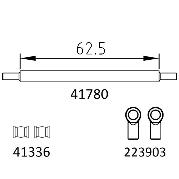 Cross RC Straight Rear Stabilizer Bar for EMO X3 1/8