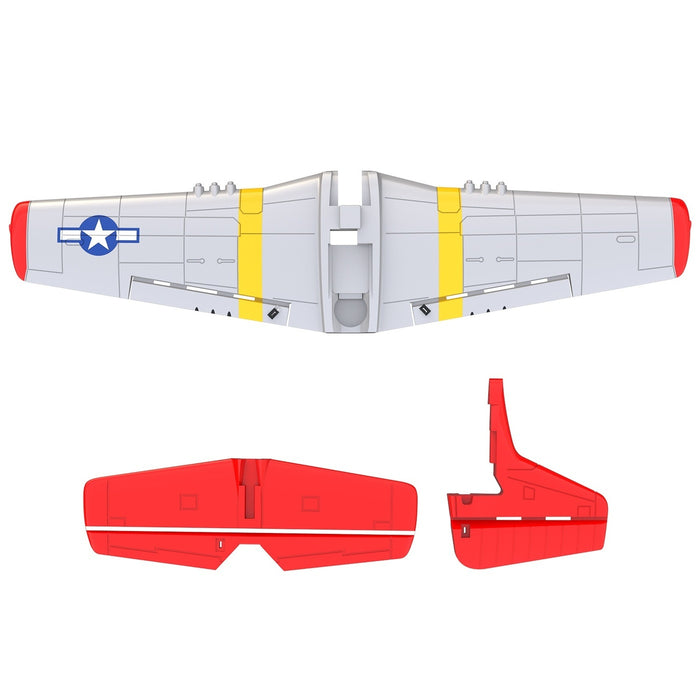 Volantex Tragfläche, Seitenleitwerk und Höhenleitwerk P51D 400mm (Rot)