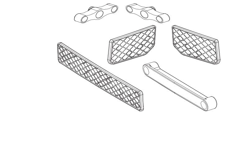 Ensemble de grille d'admission d'air avant pour Absima CR4.4 Wolf 1/10