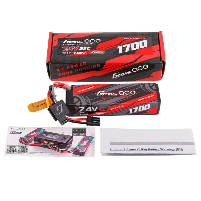 Gens Ace G-tech 1700mAh 2S 35C 7.4V HardCase LiPo (iEC2)