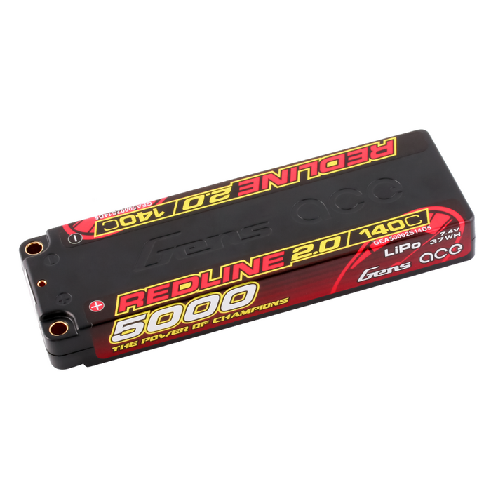 Gens Ace Redline 2.0 Series 5000mAh 2S 7.4V 140C HardCase LiPo