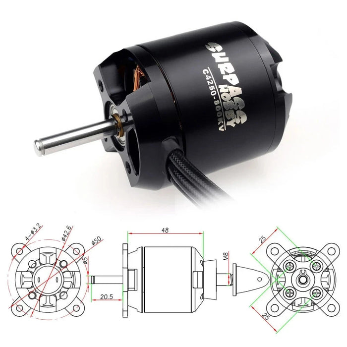 Moteur Brushless Surpass Hobby C4250 800KV