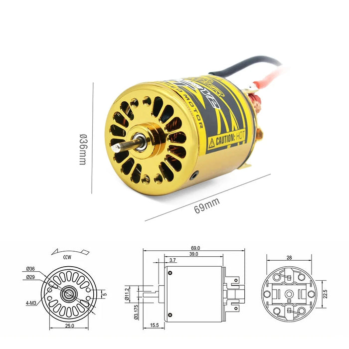 Moteur brossé Surpass Hobby 540 PLUS V2 13T, ESC 80A, carte de programme