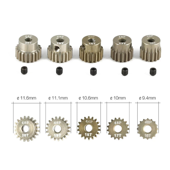 Moteur à pignon Surpass Hobby 48DP 3.175mm 16-41T, 5 pièces