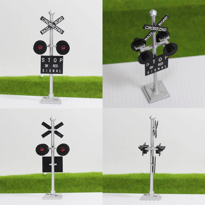 1PC O Scale 4-Light Railroad Crossing Signal 1/43 (Plastic) ABS09