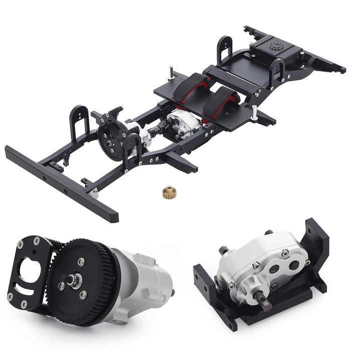 Chassis Frame w/ Transmission Transfer Case for RC4WD Gelande II 1/10 (Metaal)