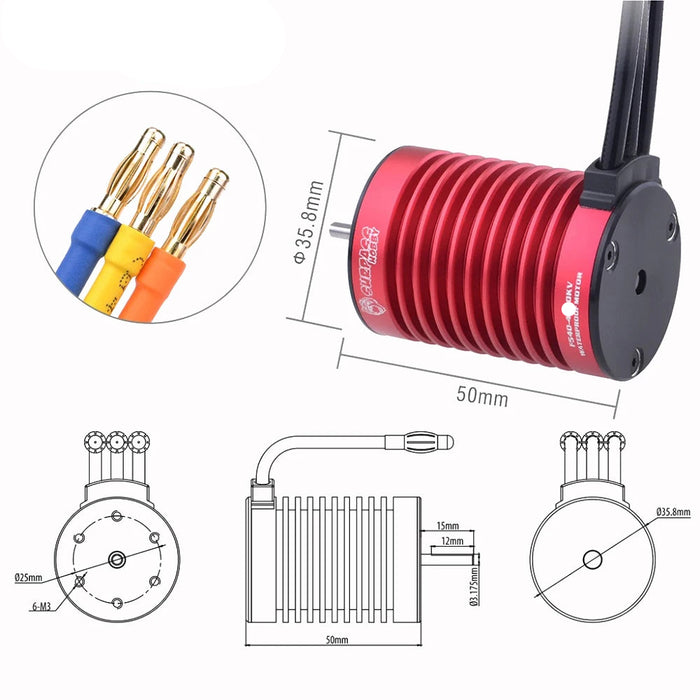 Surpass Hobby F540 3300KV Brushless Motor, 45A ESC, 6KG Servo