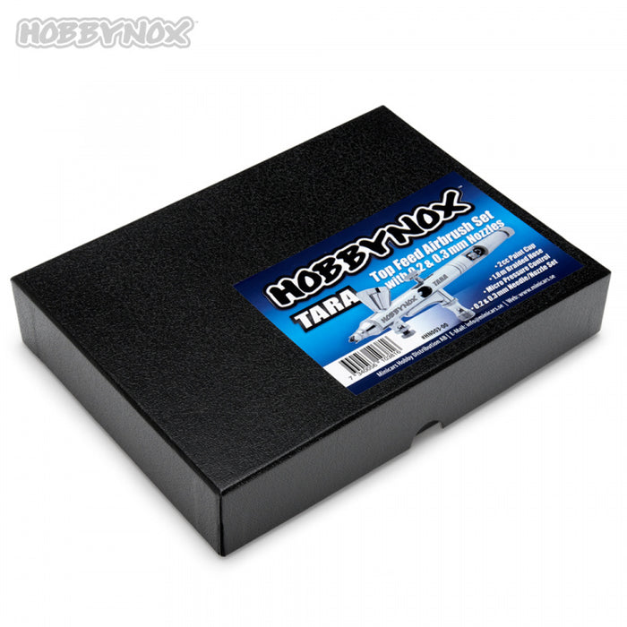 Hobbynox TARA Airbrush mit Oberseitenzufuhr 0.2/0.3/0.5mm 2cc 1.8m Schlauch