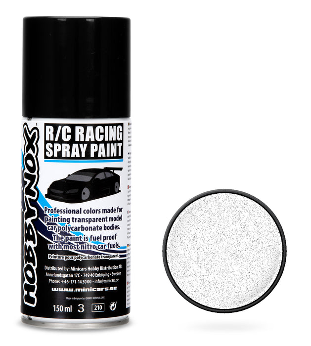 Peinture en aérosol de course R/C blanc métallisé Hobbynox 150 ml