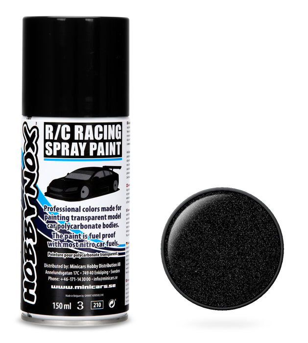 Peinture en aérosol de course R/C noir métallisé Hobbynox 150 ml