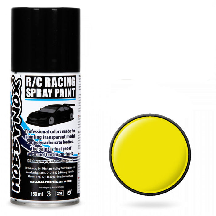 Peinture en aérosol de course R/C jaune Hobbynox 150 ml