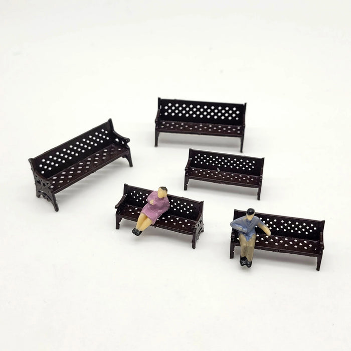 2PCS Miniature Park Bench Model 1/42-150