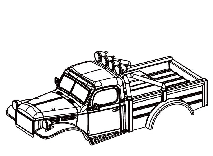 Power Wagon Body Shell for HobbyPlus CR18P EVO 1/18 (Unpainted)