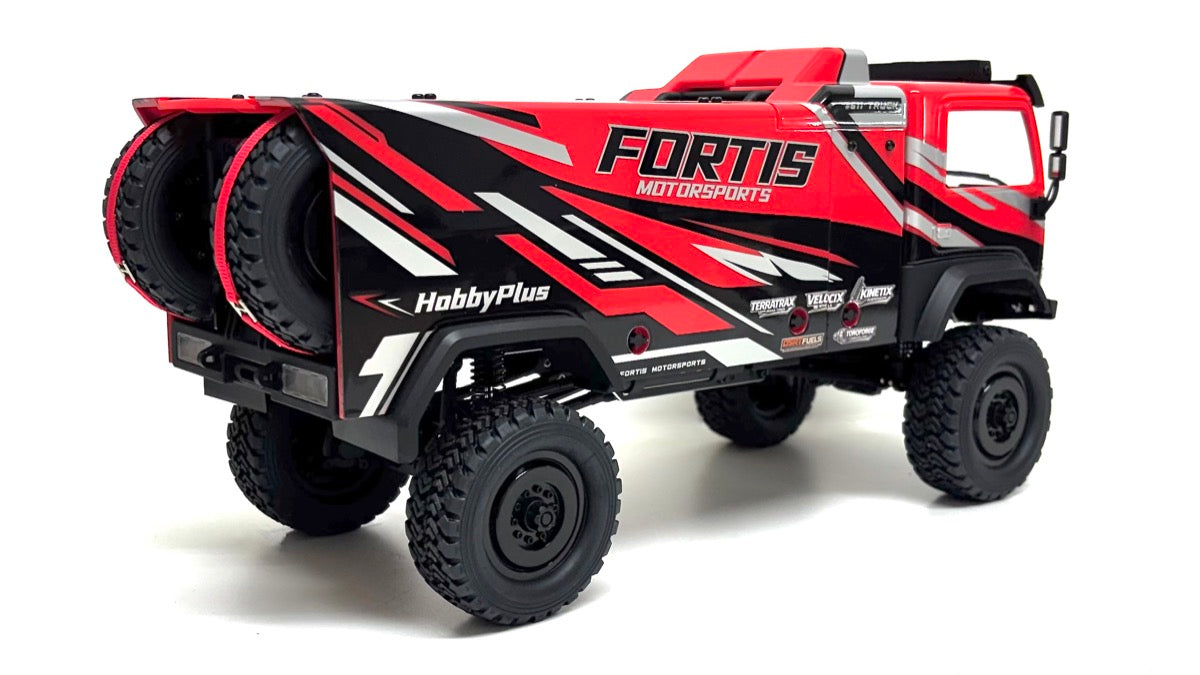 Hobby Plus DKR-4 Fortis 1/18 camion de rallye 4WD sans balais PNP (rouge)