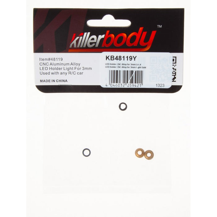 Killerbody 3mm Light LED Holder 1/10 (Alloy, Yellow)