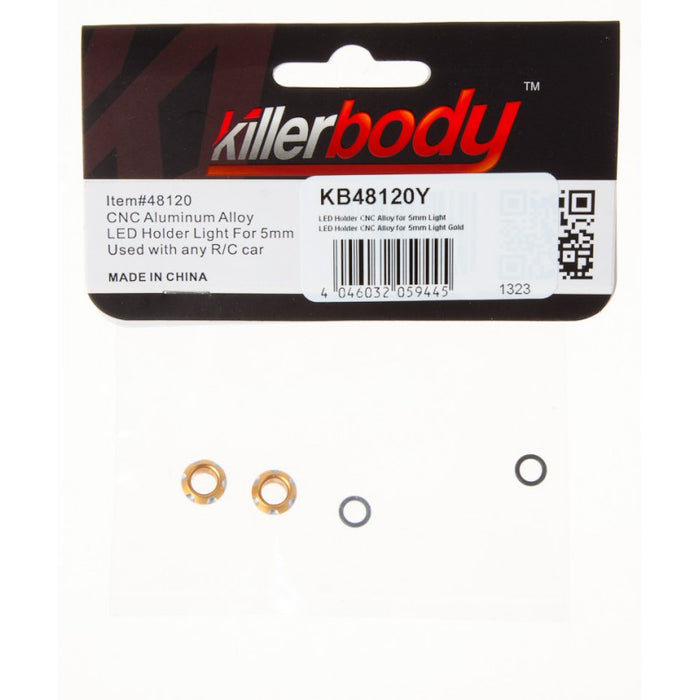 Killerbody 5mm Light LED Holder 1/10 (Alu, Yellow)