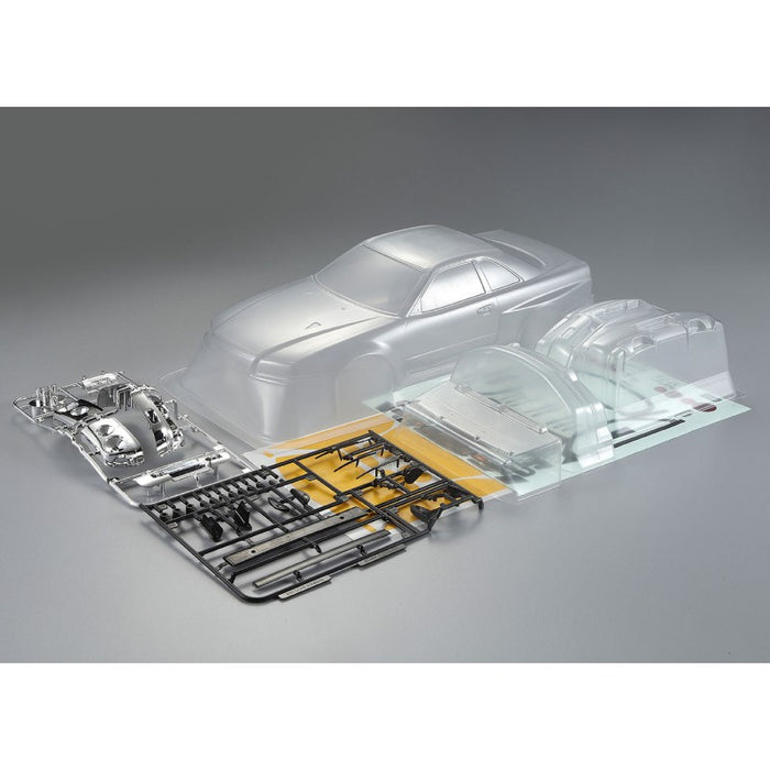 Killerbody Nissan Skyline R34 195mm Clear Body, Kit all-in 1/10
