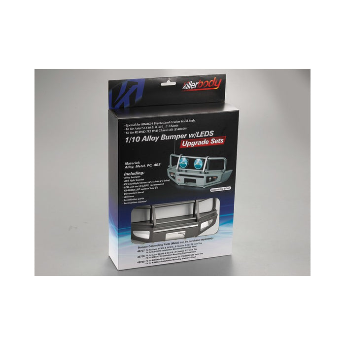 Killerbody Bumper w/ LEDs 1/10 Truck (Alu, Silver)