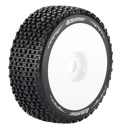 Louise 2PCS B-PIRATE 116.1x42.8mm 1/8 Buggy Wheel Set (White)