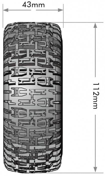 Louise 2PCS SC-PIONEER 112x43mm 1/10 Short Course Wheel Set