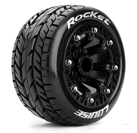 Louise 2PCS ST-ROCKET 2.2" 88x43.5mm 1/16 Monstertruck-Räderset (Schwarz)