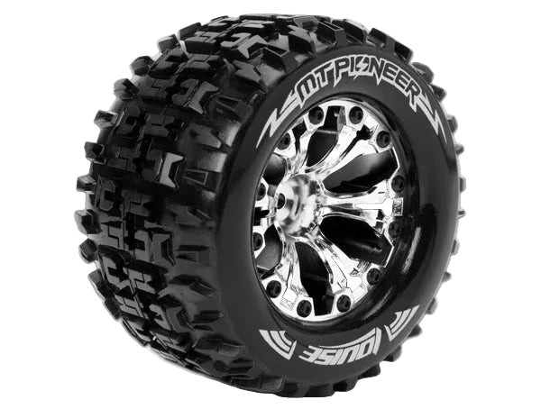 Louise 2PCS MT-PIONEER 2.8" 122x68mm 1/10 Monstertruck-Rad-Set (Chrom)