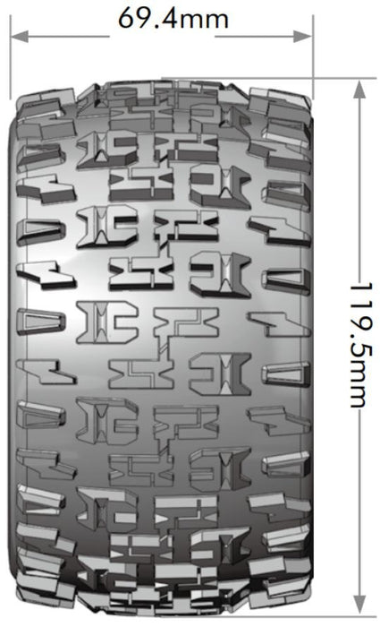 Louise 2PCS MT-PIONEER 119.5x69.4mm 1/10 Monstertruck-/Truggy-Radsatz