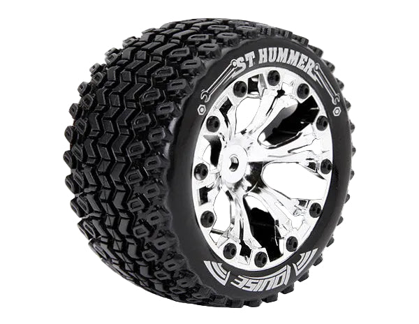 Louise 2PCS ST-HUMMER 102x52mm 1/10 jeu de roues pour monster truck (Chrome)