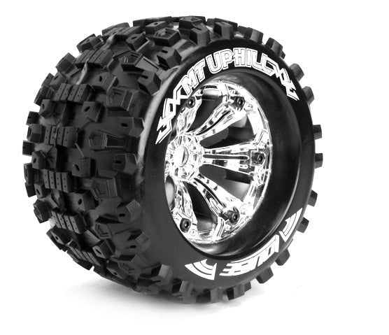 Louise 2PCS MT-UPHILL 168x106mm 1/8 Jeu de roues pour monster truck (Chrome)