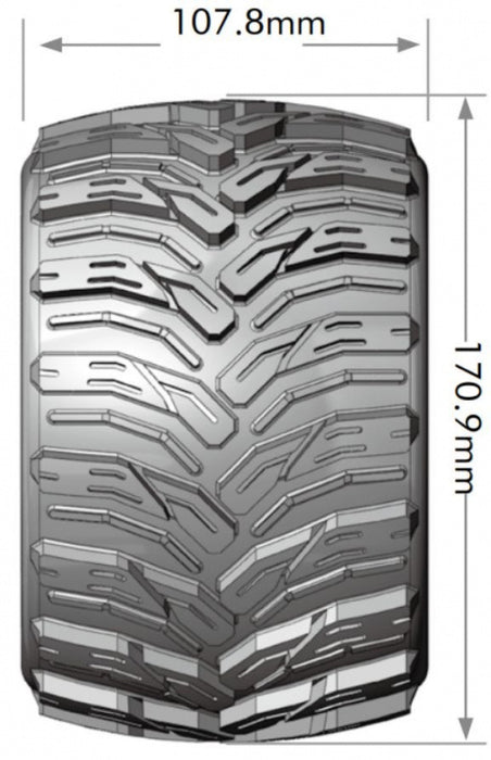 Louise 2PCS MT-CYCLONE 170.9x107.8mm 1/8 Monster Truck / Truggy Wheel Set