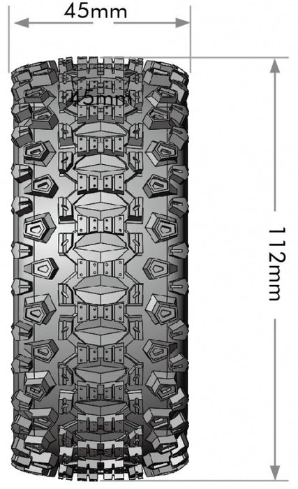 Louise 2PCS SC-UPHILL 112x45mm - jeu de roues Short Course 1/10