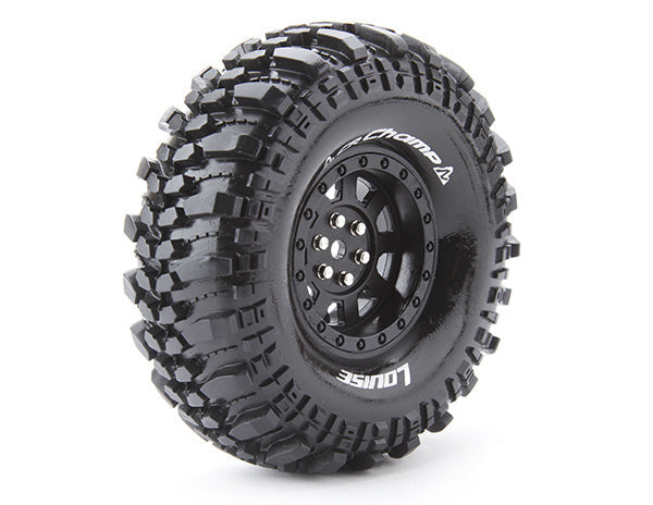 Louise 2PCS CR-CHAMP 1.9" 123x44.5mm 1/10 Crawler-Radsatz (Schwarz)