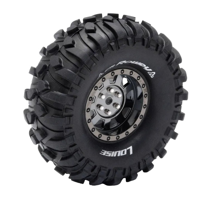 Ensemble de roues de crawler Louise 2PCS CR-ROWDY 1.9" 123x49mm 1/10 (chrome noir)