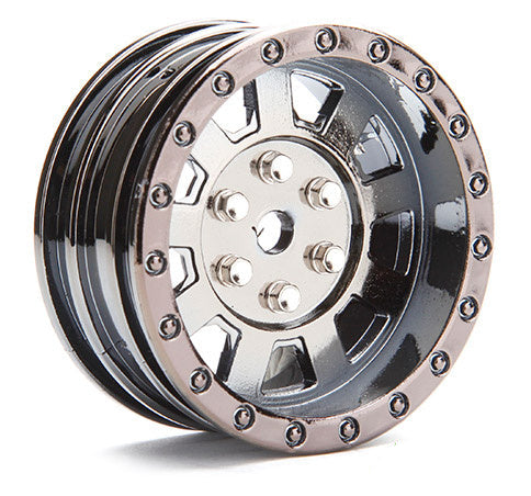 Jantes de roues pour crawler Louise 2PCS 1.9" 1/10 (chrome noir)