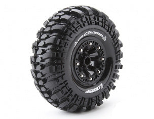 Louise 2PCS CR-CHAMP 2.2" 151x58.5mm 1/10 Crawler Wheel Set (Black)