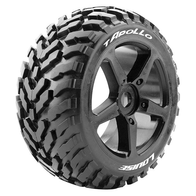 Louise 2PCS T-APOLLO 142.5x64.5mm 1/8 Truggy-Radsatz (Schwarz)