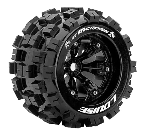 Louise 2PCS MT-MCROSS 3.8" 174x111mm 1/8 1/10 Monster Truck Wheel Set