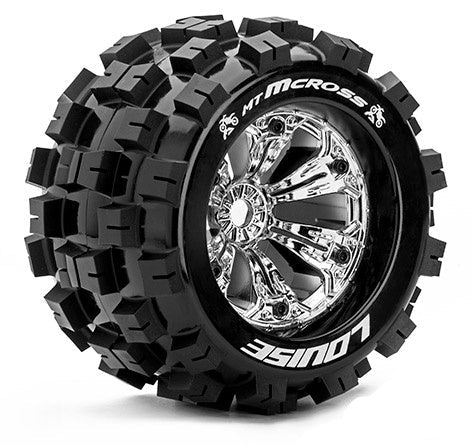 Louise 2PCS MT-MCROSS 174x111mm 1/10 Jeu de roues pour monster truck (Chrome)