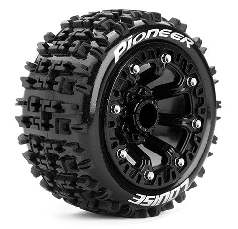Louise 2PCS ST-PIONEER 2.2" 92.5x43.5mm 1/16 Monster Truck Wheel Set