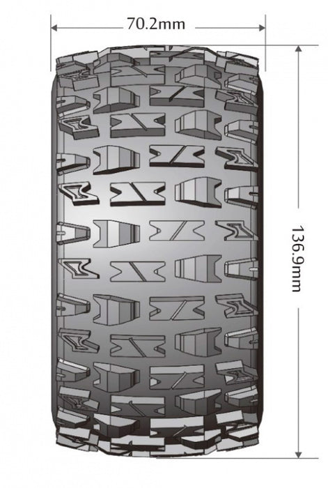 Louise 2PCS MT-PIONEER 136.9x70mm 1/10 Beadlock-Monstertruck-Radsatz