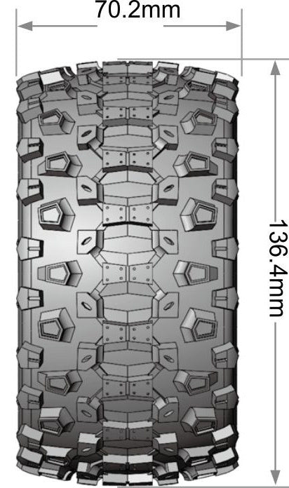 Louise 2PCS MT-UPHILL 136.4x70.2mm 1/10 Monster Truck / Truggy Wheel Set
