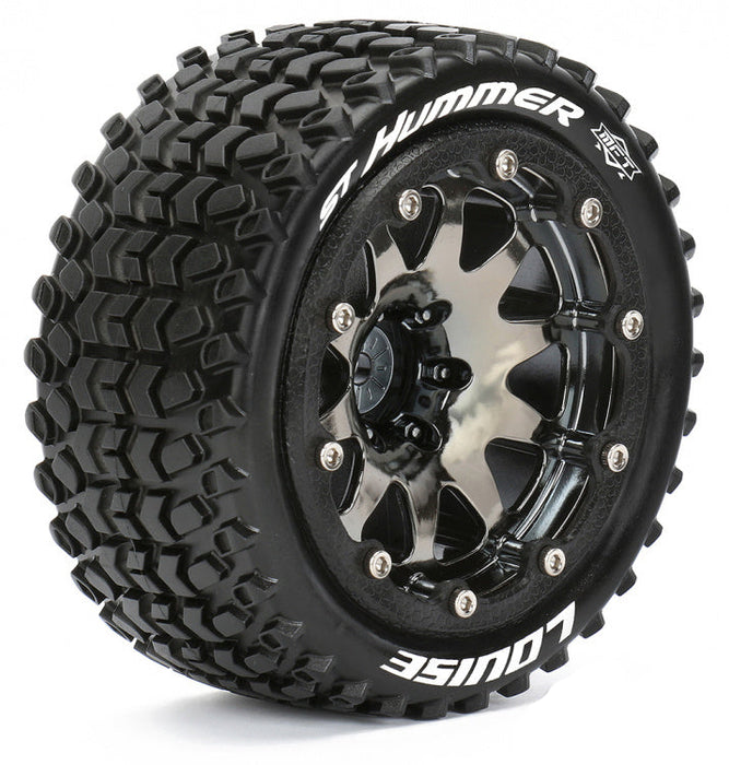 Louise 2PCS ST-HUMMER 123.5x56.5mm 1/10 Beadlock Monster Truck Wheel Set