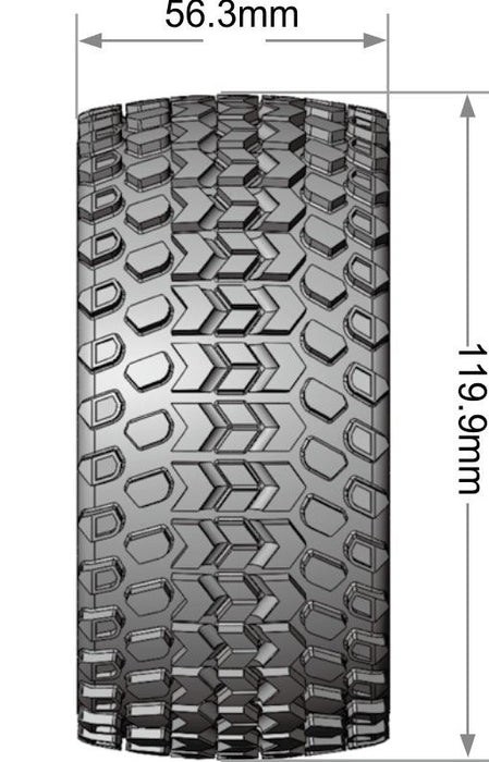 Louise 2PCS ST-HUMMER 119.9x56.3mm 1/10 Monstertruck-/Truggy-Radsatz