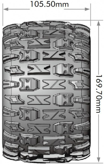 Louise 2PCS MT-PIONEER 169.7x105.3mm 1/8 Monstertruck-/Truggy-Radsatz