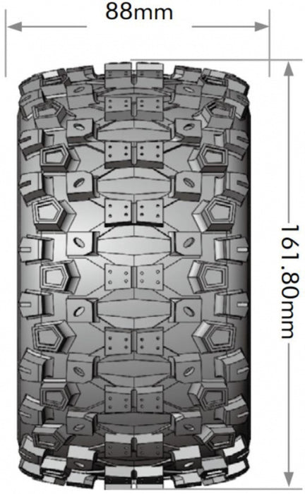 Louise 2PCS ST-UPHILL 1/8 Monstertruck-Räderset